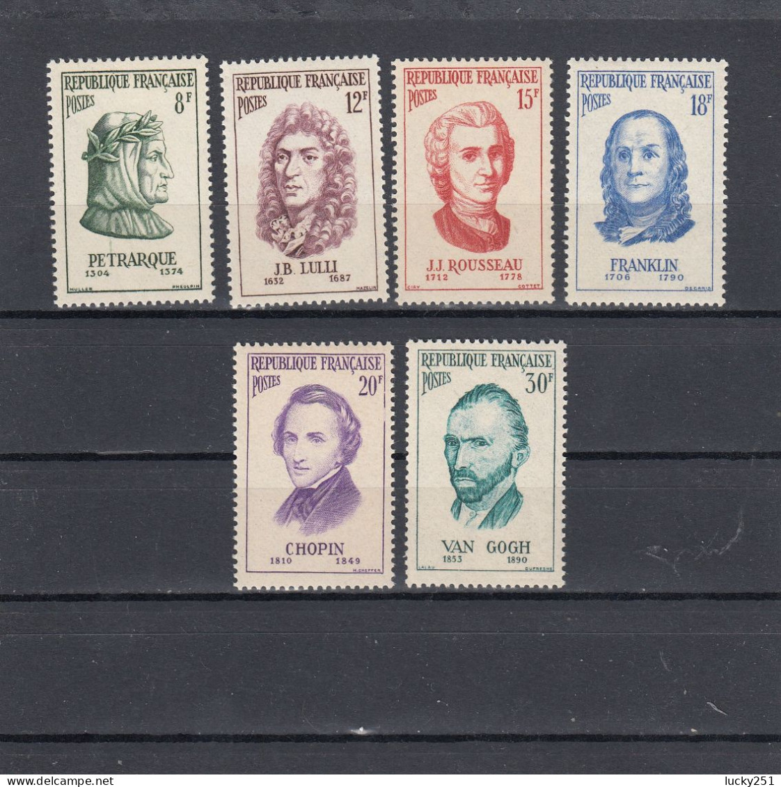 France - Année 1956 - Neuf** - N°1082/87** - Personnages étrangers Ayant Participé à La Vie Française - Unused Stamps
