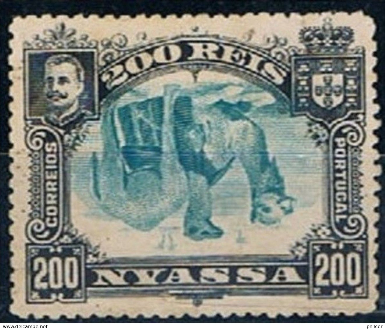 Companhia De Nyassa, 1901, # 38, Centro Invertido, MNG - Nyassa