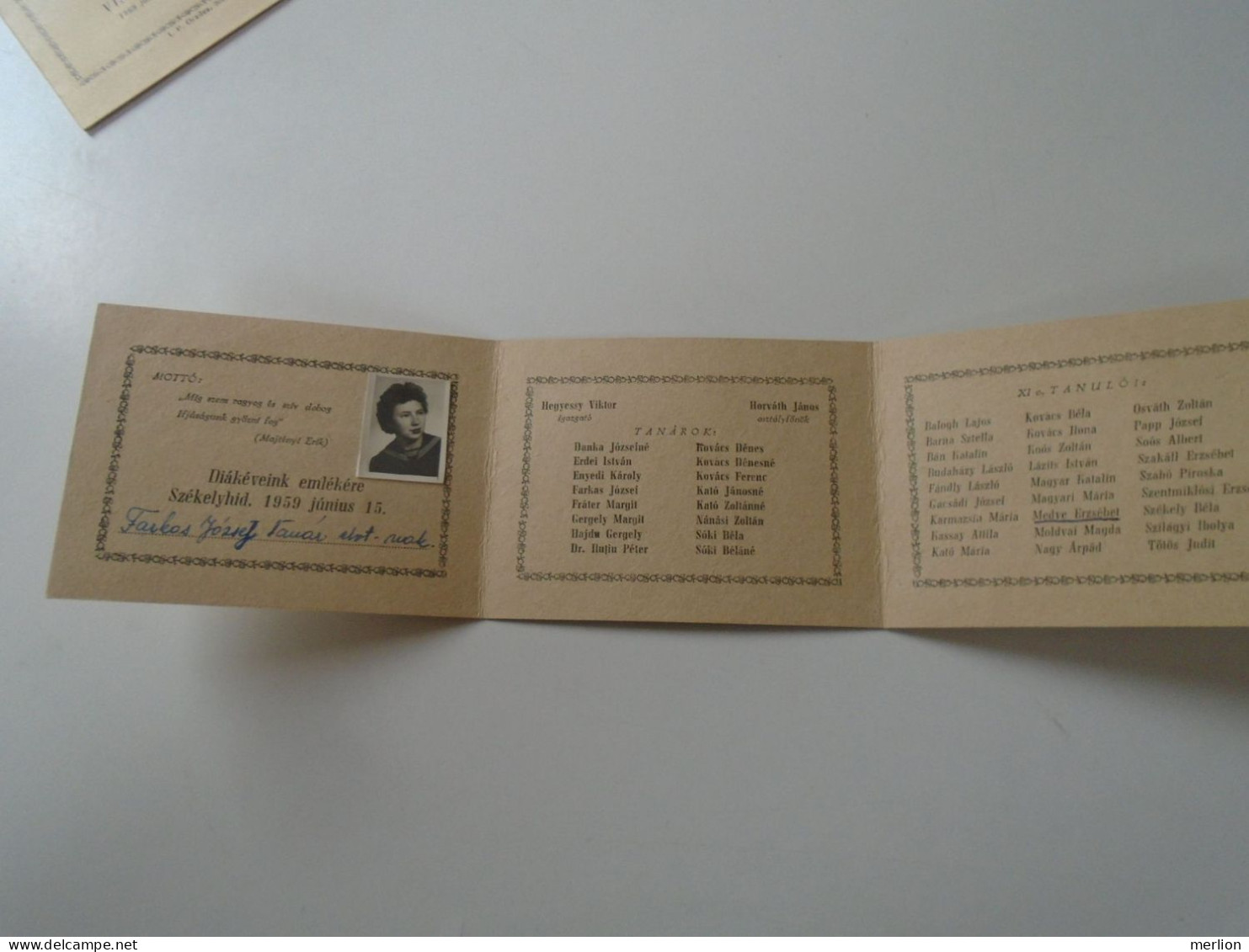 D199226  Romania Székelyhíd  Sacueni -  Középiskola   -  Graduation Invitation 1959 - Diplômes & Bulletins Scolaires