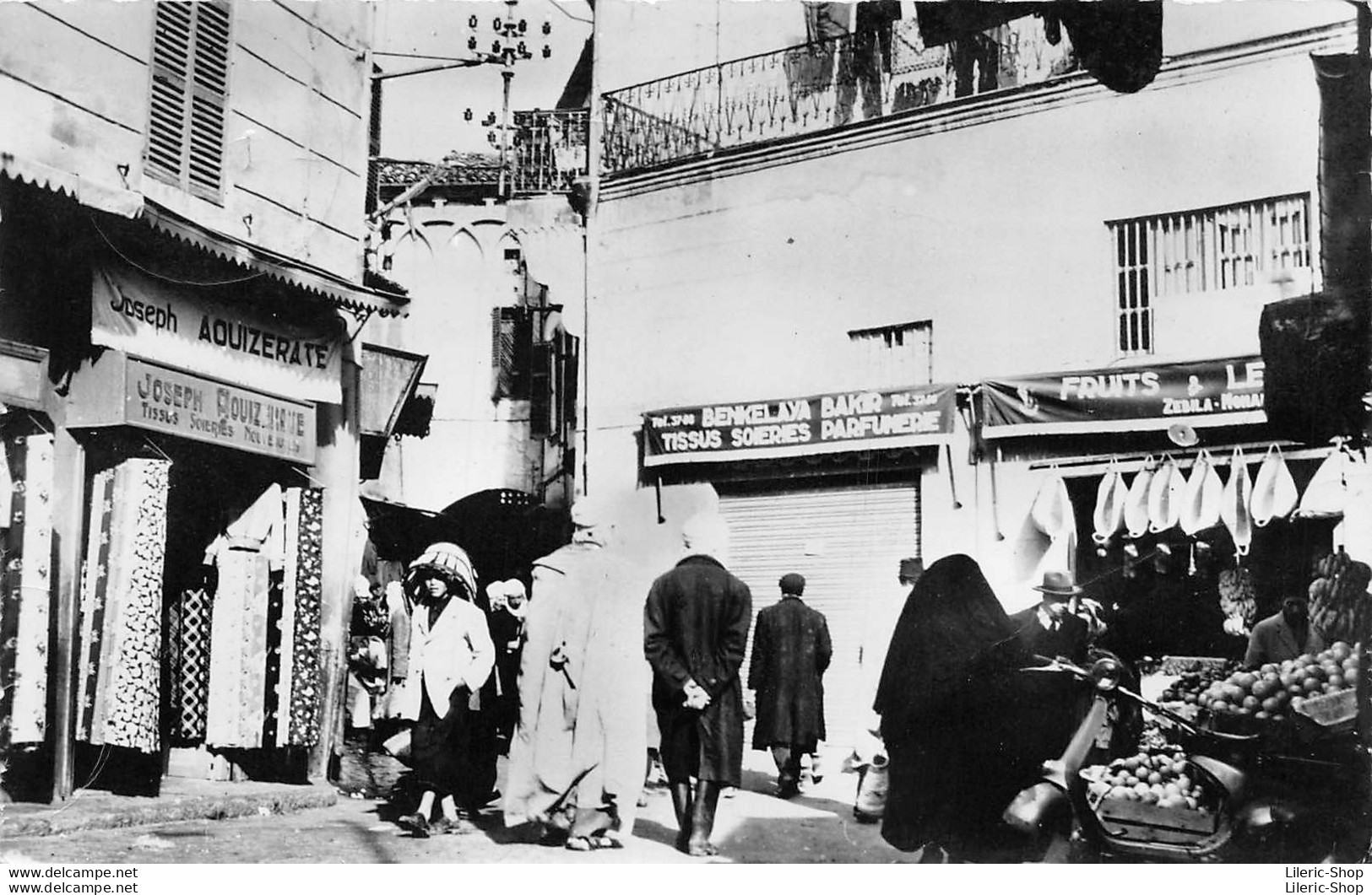 Algérie > Constantine - Cpsm 1956 - Place Des Galettes - Magasins De Tissus - Scooter - Cachet AFN - Constantine