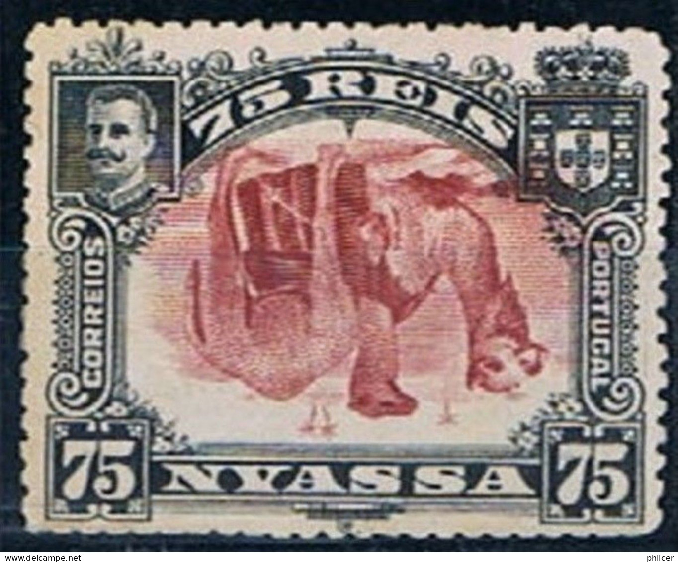 Companhia De Nyassa, 1901, # 34, Centro Invertido, MNG - Nyassaland