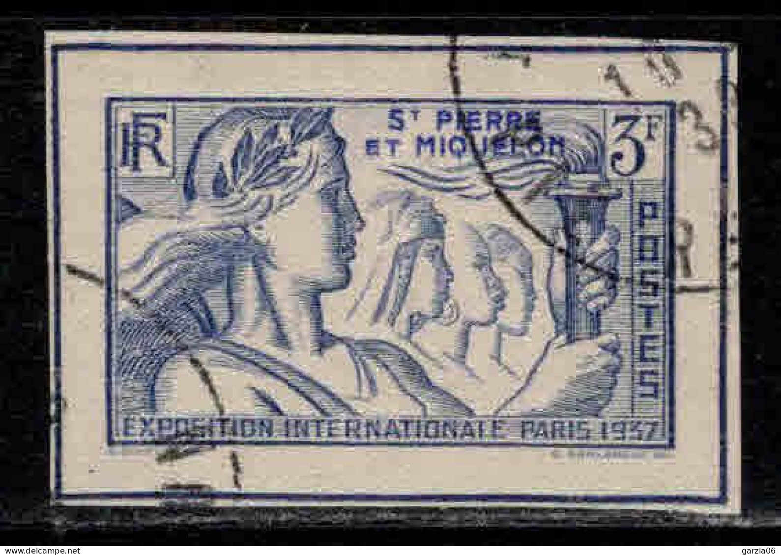 St Pierre Et Miquelon - 1937 - Exposition Internationale De Paris - Tb Issu Du  Bloc N° 1 - Oblit - Used - Blokken & Velletjes