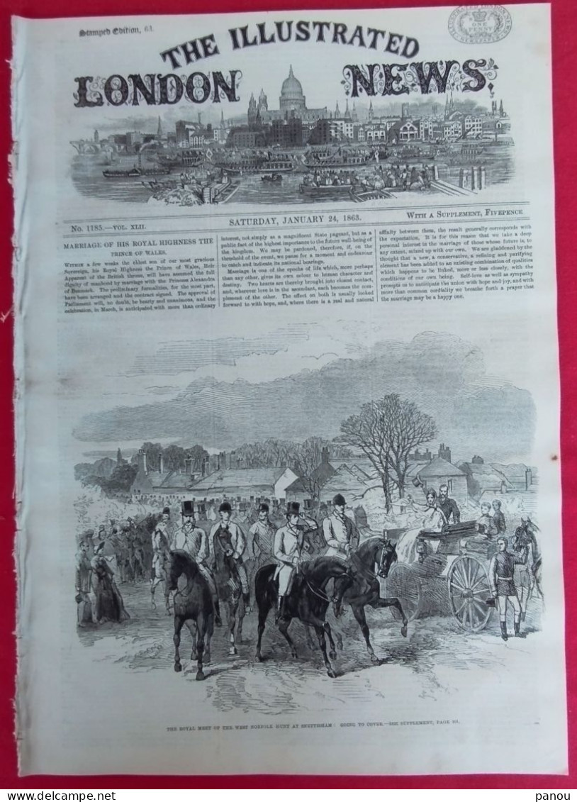 THE ILLUSTRATED LONDON NEWS 1185 JANUARY 24,1863 - Autres & Non Classés