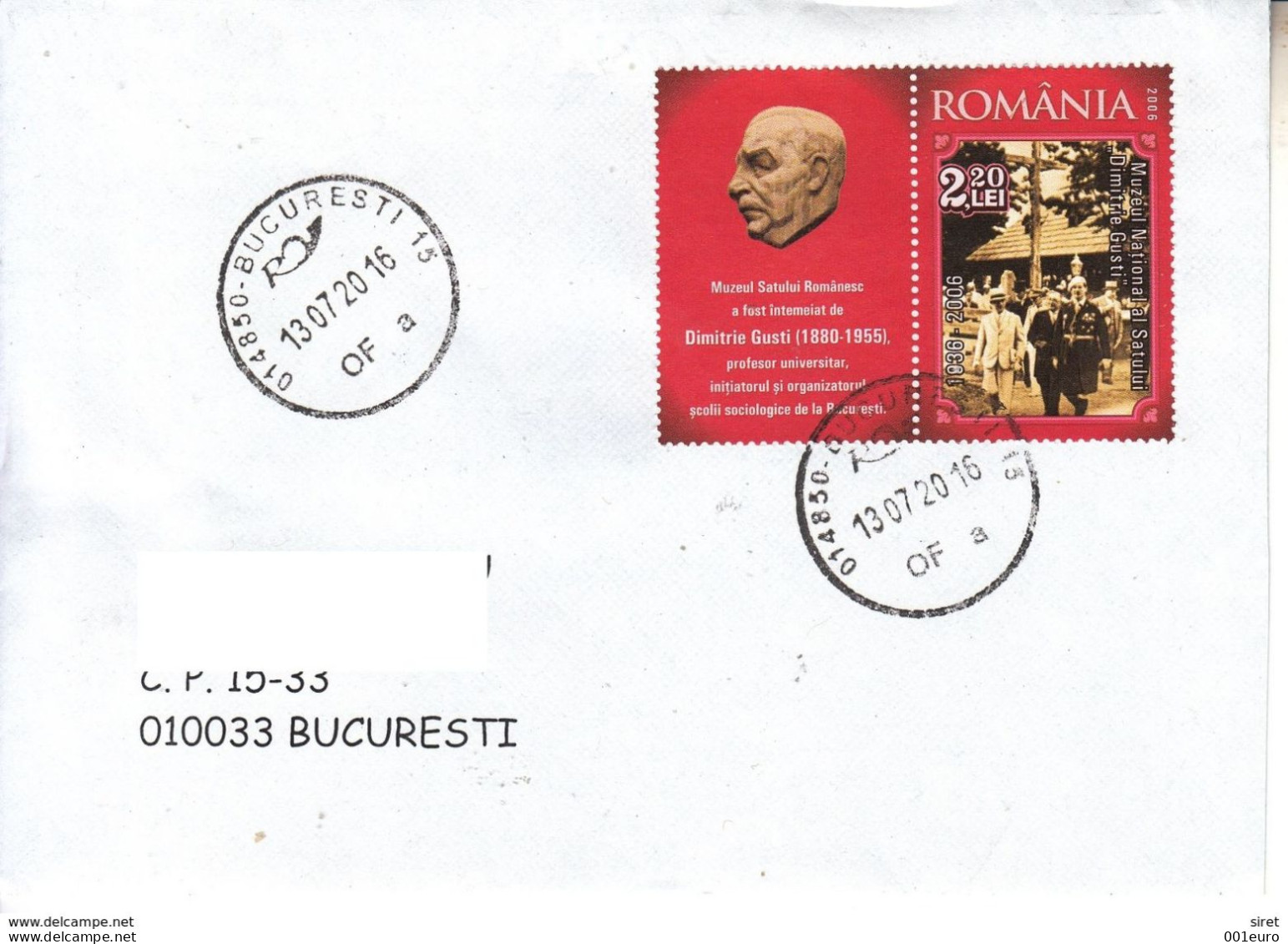 ROMANIA : VILLAGE MUSEUM & KING CAROL II Stamp + Vignette On Cover Circulated As Domestic Letter  - Registered Shipping! - Briefe U. Dokumente