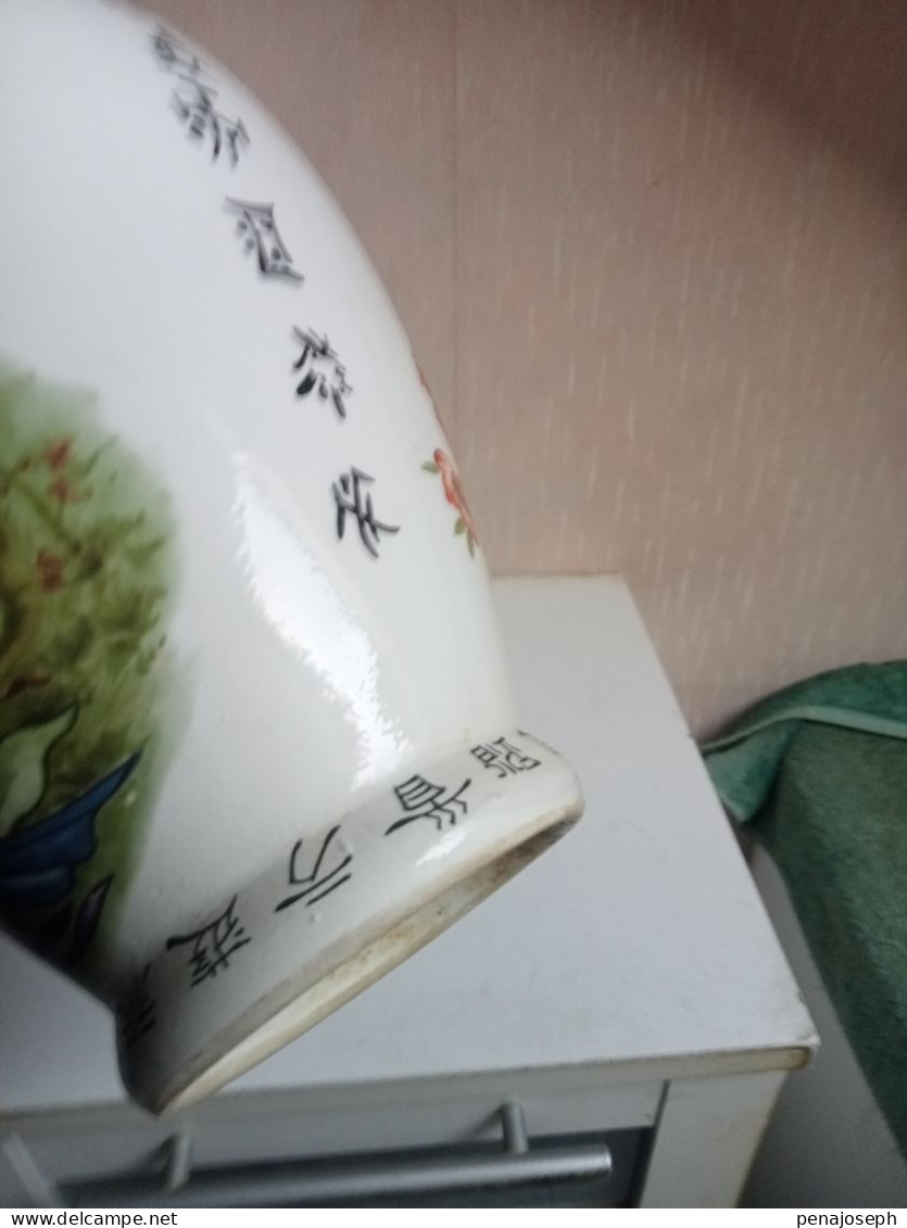 vase ancien asiatique hauteur 32 cm diamètre 17 cm