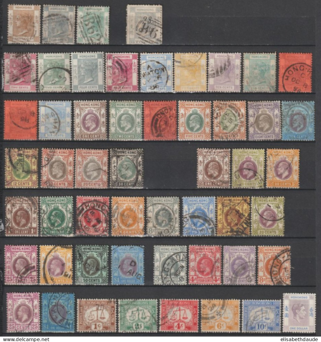 HONG-KONG (CHINA) - COLLECTION AVANT 1940 OBLITERES (+ QQ NEUFS * MH) - COTE YVERT > 400 EUR. - Colecciones & Series