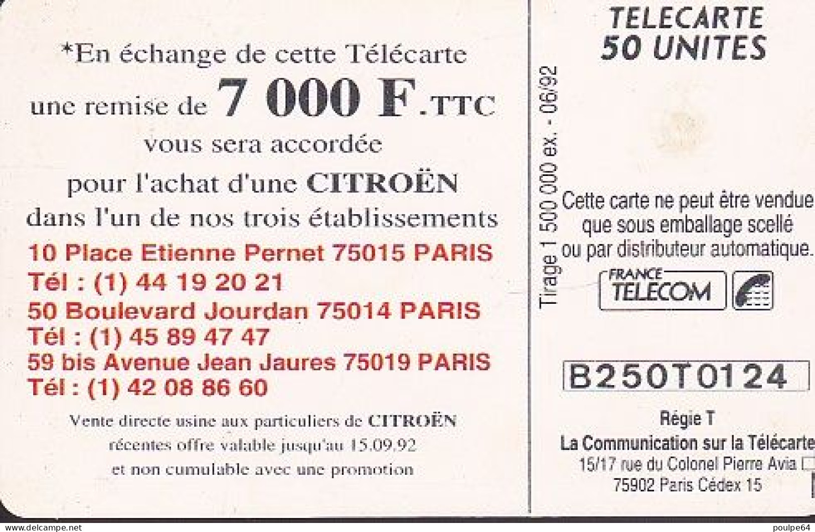 F278 - 06/1992 - CITROËN - 50 GEM - 1992