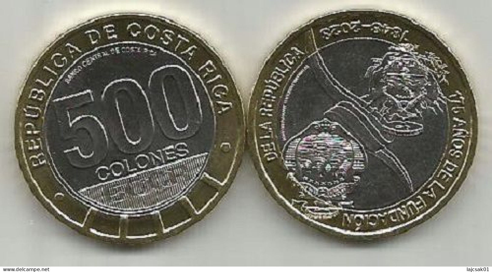 Costa Rica 500 Colones 2023. UNC Bimetal - Costa Rica