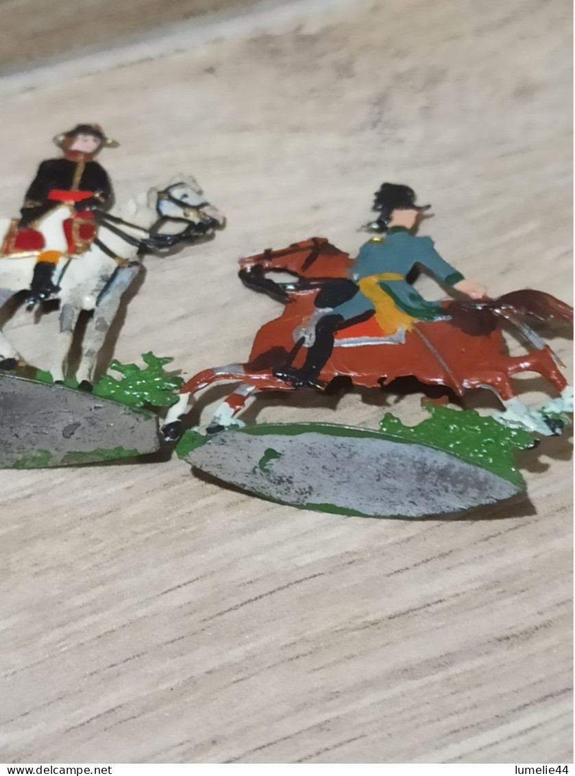 Lot soldat cavalier plomb plat d étain Napoleon beauharnais