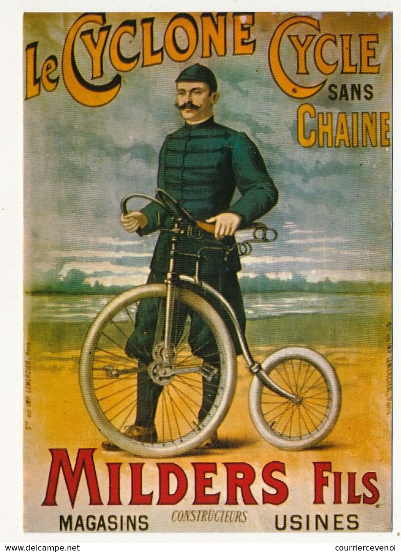 CPM - CYCLISME - Le Cyclone - Cycle Sans Chaine MILDERS Fils - Reproduction D'affiche Ancienne - Publicidad