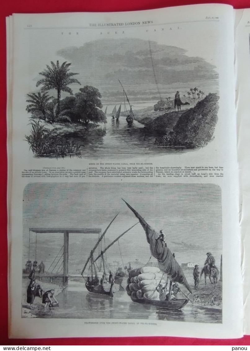 THE ILLUSTRATED LONDON NEWS 1186 JANUARY 31,1863 YORK. FREDERICKSBURG CIVIL WAR AMERICA. ZAGAZIG EGYPT SUEZ TIMSAH