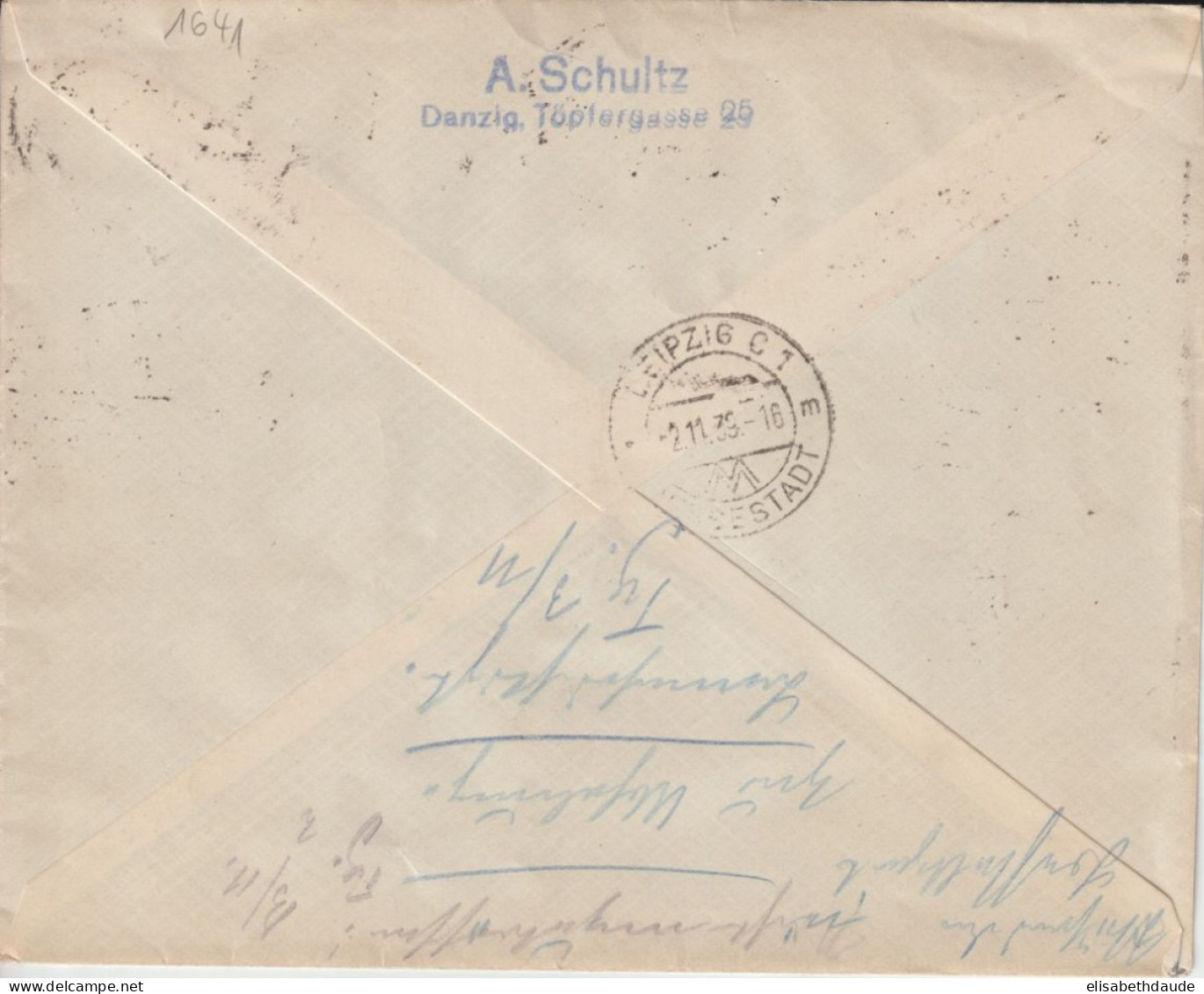 DANZIG - 1939 - ENVELOPPE LUFTPOST RECOMMANDEE => LEIPZIG - Briefe U. Dokumente