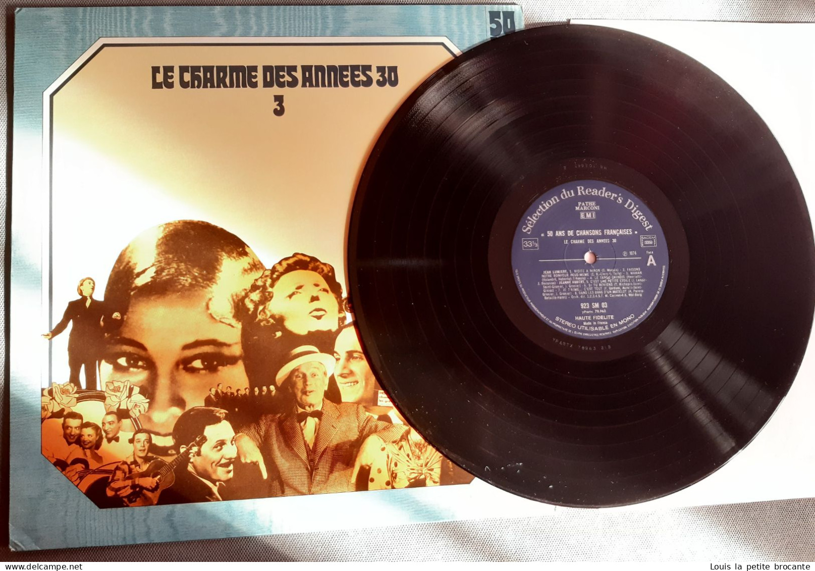 Coffret de 12 disques vinyles "50 Ans de Chansons Françaises", 33 tours stéréo. PATHE MARCONI, EMI, Sélection du Reader'