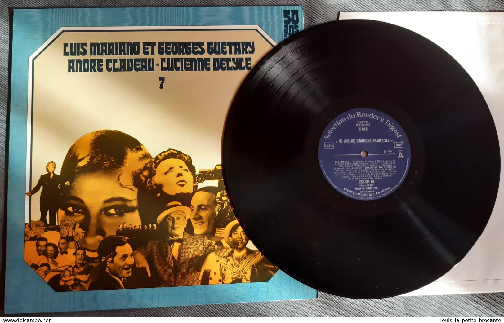 Coffret de 12 disques vinyles "50 Ans de Chansons Françaises", 33 tours stéréo. PATHE MARCONI, EMI, Sélection du Reader'