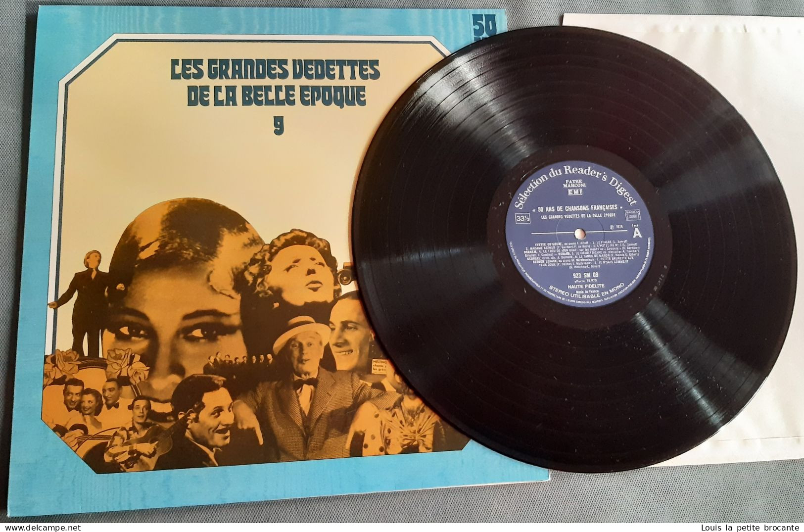 Coffret de 12 disques vinyles "50 Ans de Chansons Françaises", 33 tours stéréo. PATHE MARCONI, EMI, Sélection du Reader'