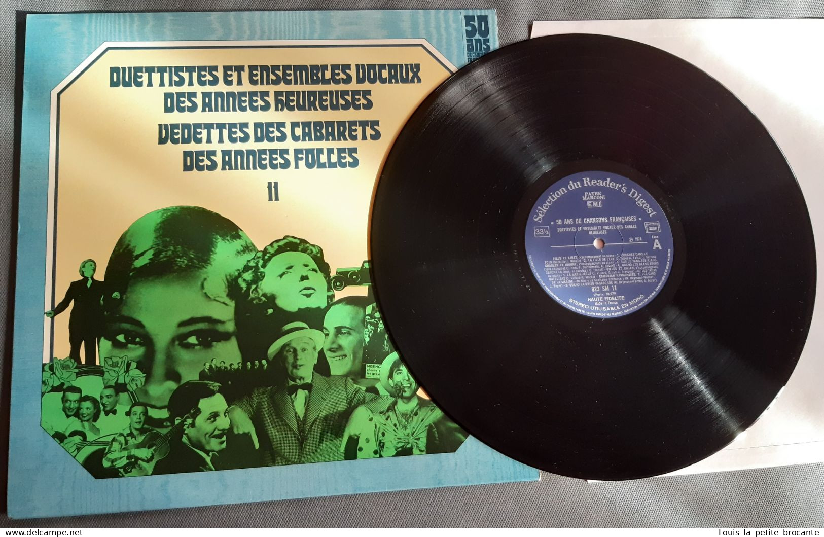 Coffret de 12 disques vinyles "50 Ans de Chansons Françaises", 33 tours stéréo. PATHE MARCONI, EMI, Sélection du Reader'