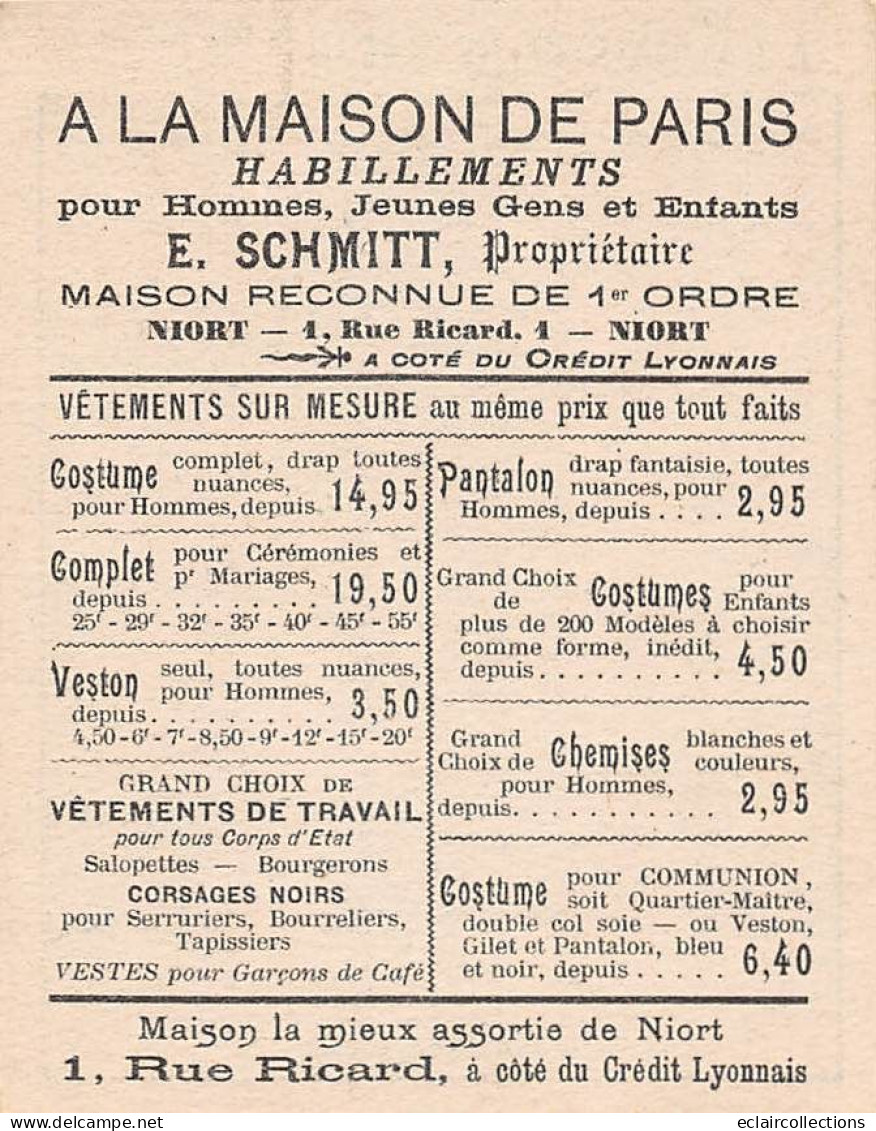 Image        49         Devinette  .Maison De Paris  Niort.  Bergère. Cherchez Son Berger ?  11x8.5    (voir Scan) - Autres & Non Classés