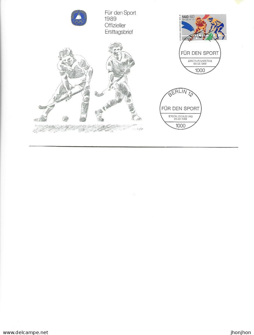 Germany - Official First Day Cover 1989 - For Sport 09.021989 - Field Hockey  -  Champions Tophy - 1981-1990