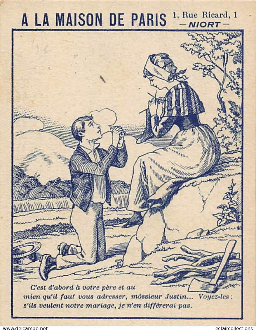 Image        49         Devinette  .Maison De Paris  Niort. Fiancés  Où Est Le Père   ?  11x8.5    (voir Scan) - Other & Unclassified