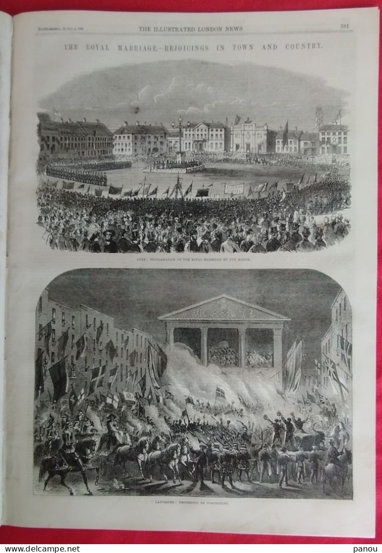 THE ILLUSTRATED LONDON NEWS 1197 APRIL 4,1863 CIVIL WAR IN AMERICA. CHARLESTON. ROYAL MARRIAGE - Autres & Non Classés