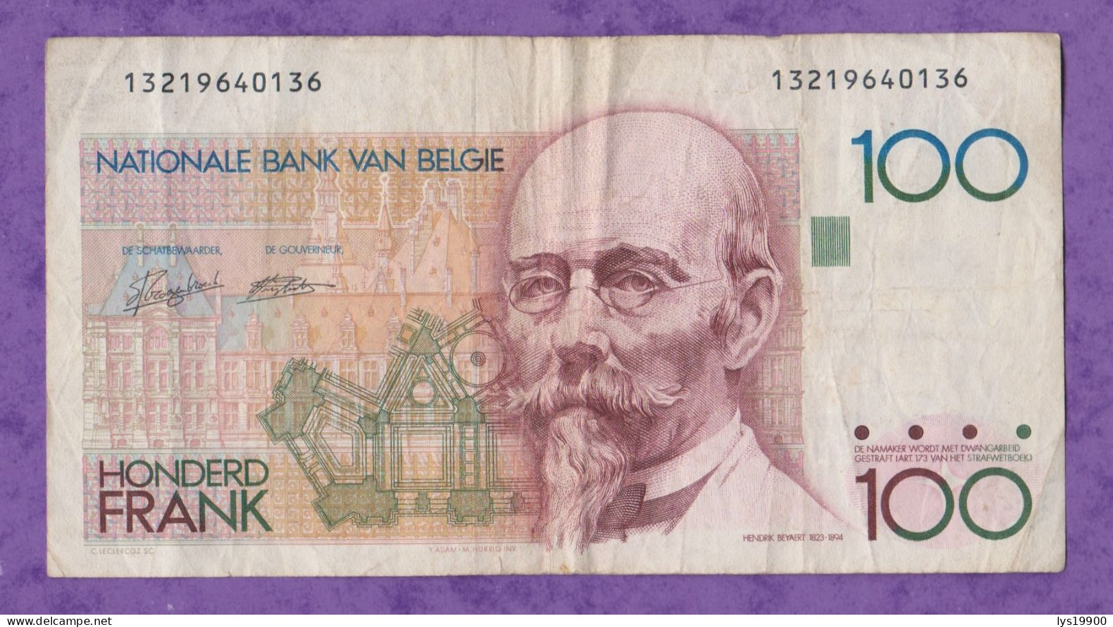 Belgique 100 Francs 1982-94 - 100 Frank