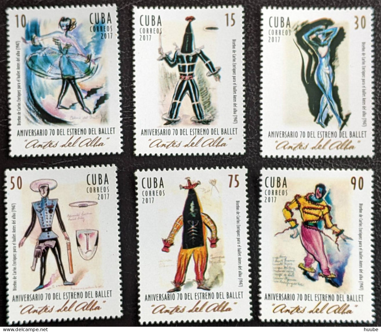 Cuba, 2017, Mi 6236-6242, 70th Anniversary Of The “Antes Del Alba” Ballet, 6v+block 348, MNH - Danse