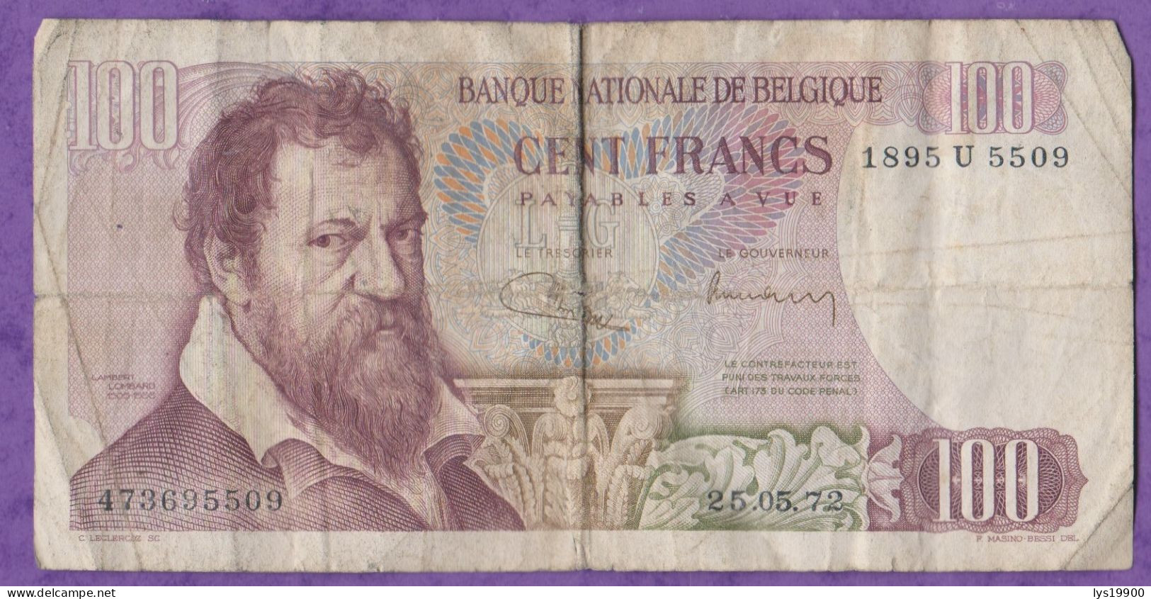Belgique 100 Francs 1962-77 - 100 Francos