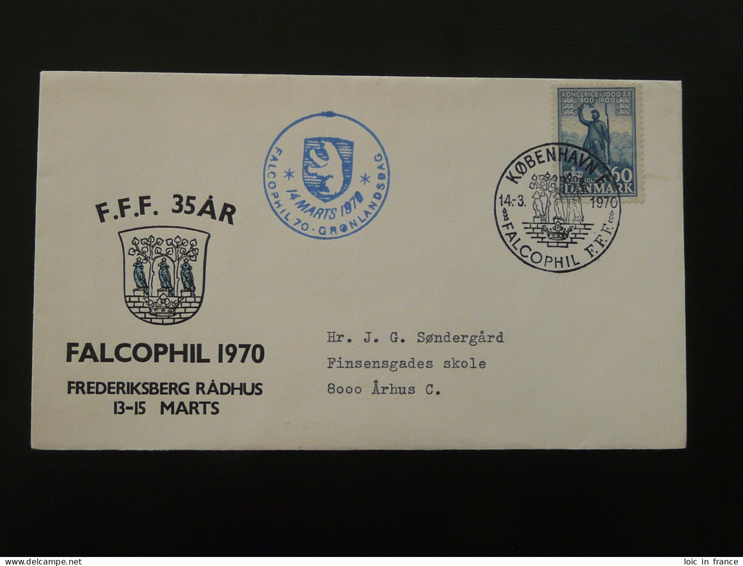 Lettre Cover Falcophil 1970 Greenland Day Danemark Denmark - Covers & Documents