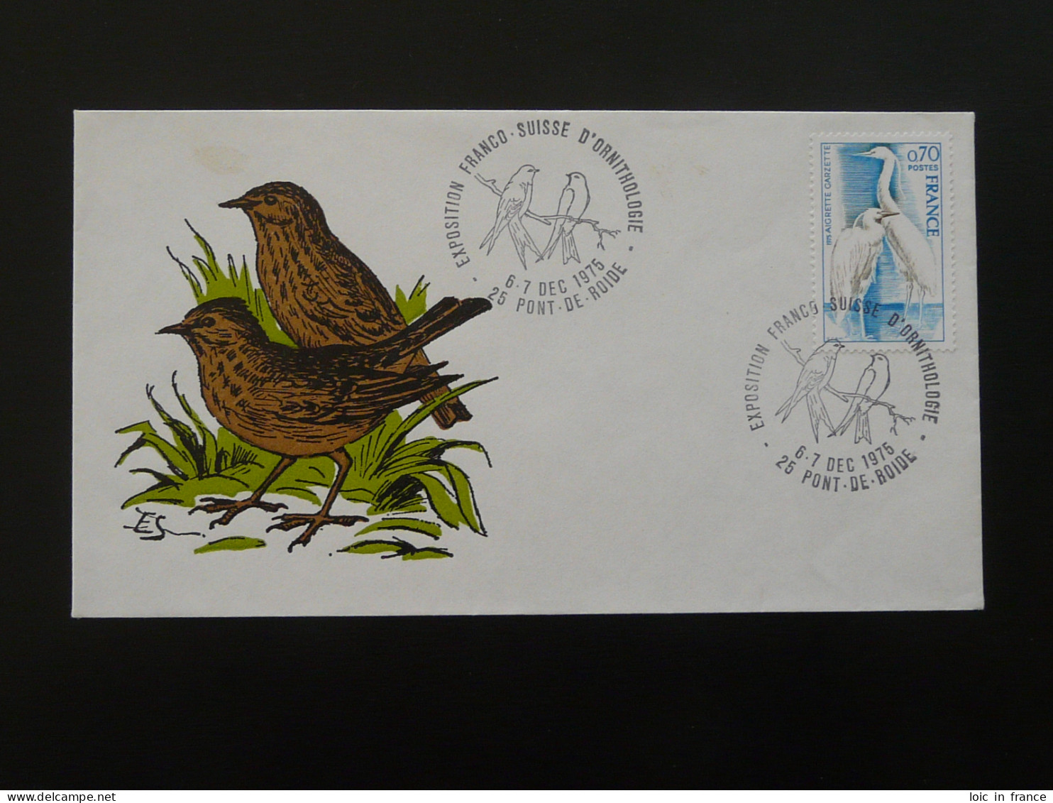 Lettre Cover Exposition Franco Suisse Ornithologie Pont De Roide 25 Doubs 1975 - Mechanical Postmarks (Advertisement)