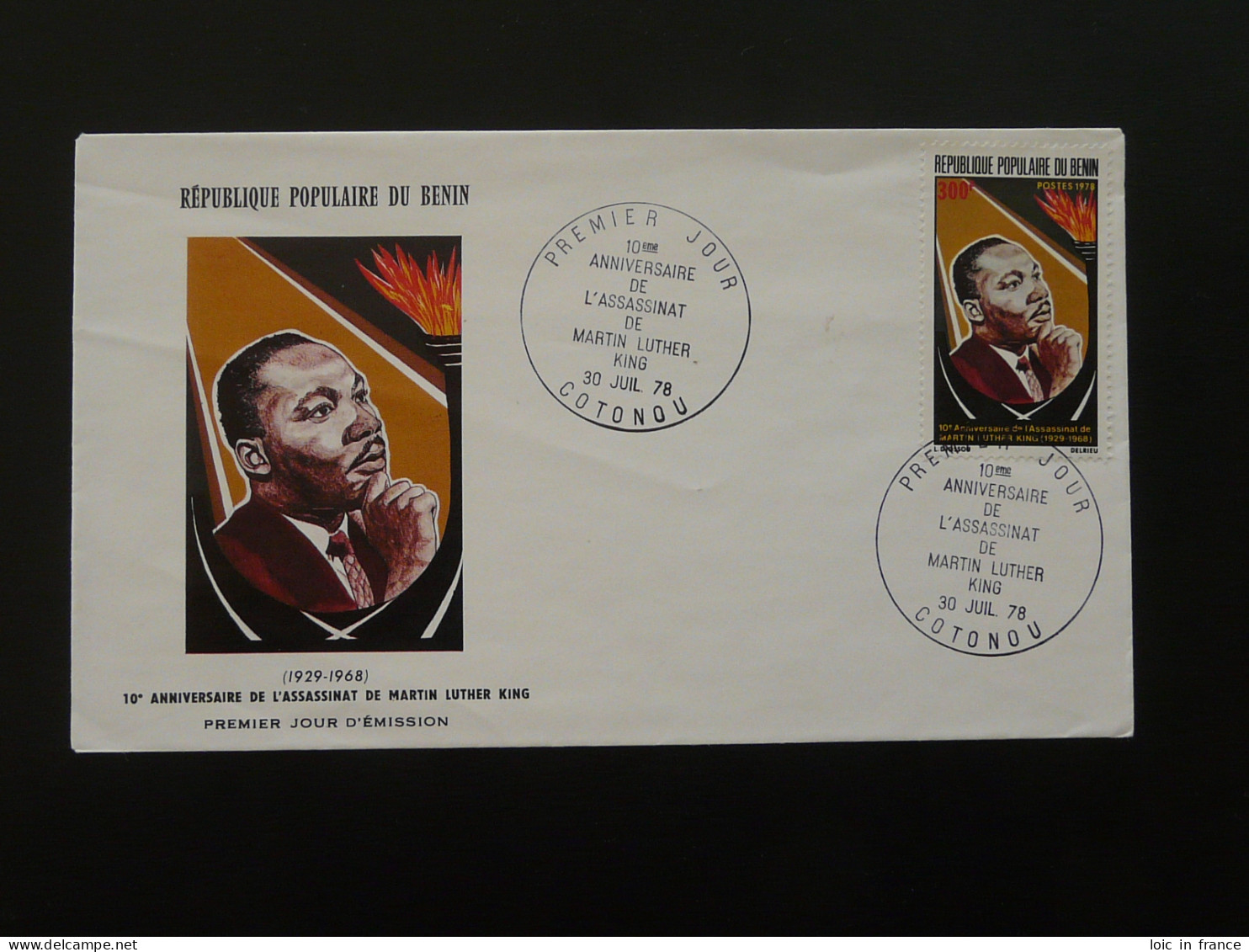 FDC Martin Luther King Benin 1978 (ex 1) - Martin Luther King