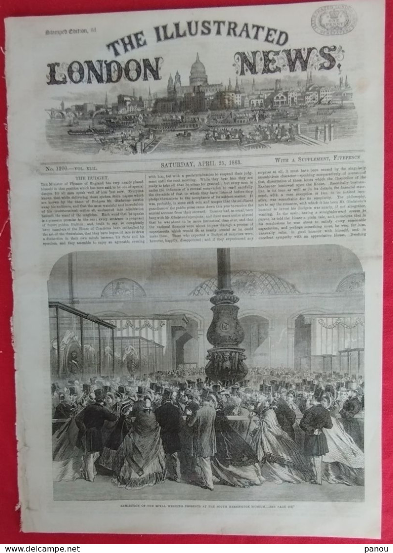 THE ILLUSTRATED LONDON NEWS 1200 APRIL 25,1863 INDIA. MELBOURNE AUSTRALIA. POLAND - Autres & Non Classés