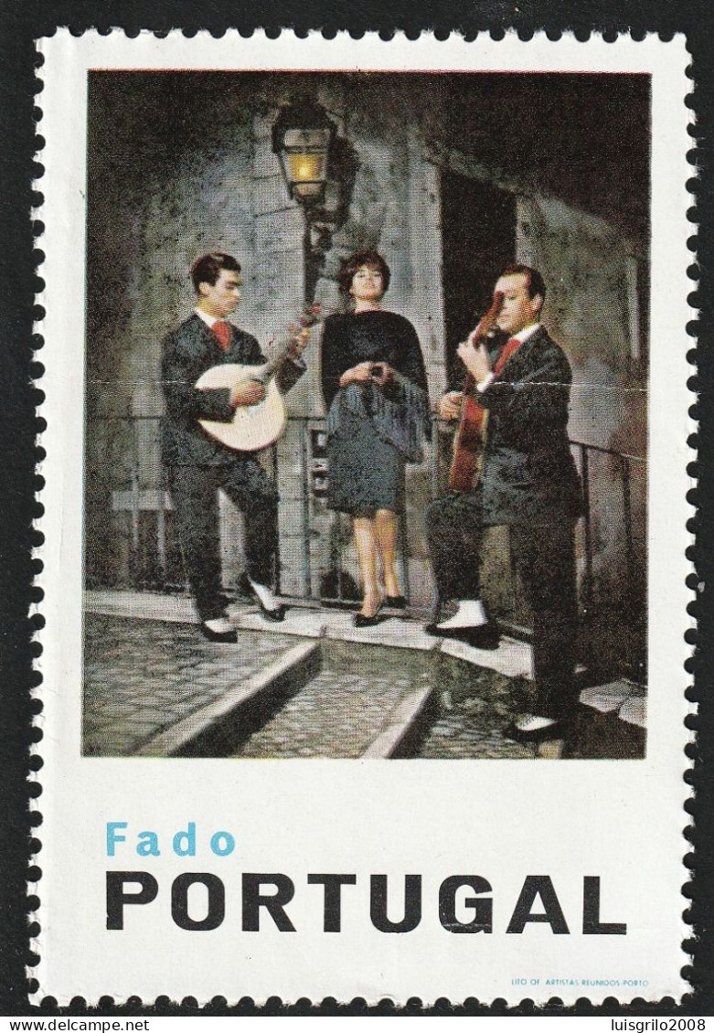 Vignette, Portugal 1950 - Vinheta Turística. Fado Portugal -|- MNG No Gum - Emissions Locales