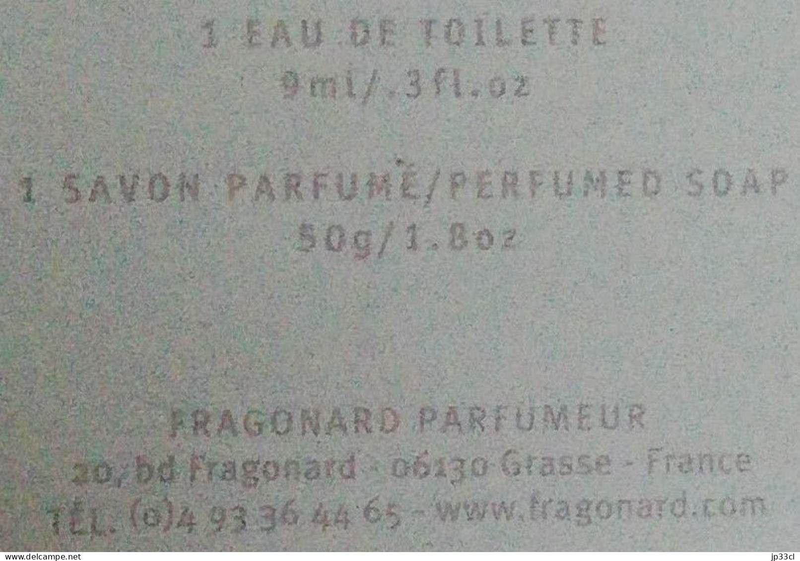 Savon Et Eau De Toilette (9 Ml) "Bleu Riviera" Fragonard - Produits De Beauté
