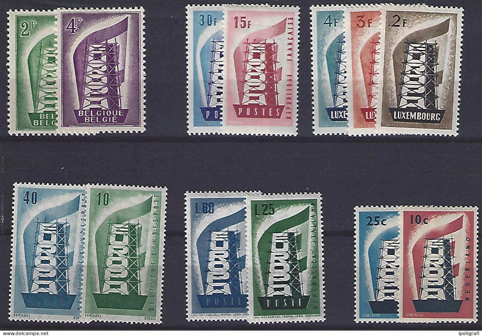 Europa Cept 1956 Annata Cpl. 13 V. Mnh Gomma Originale. Molto Belli, Vendita Anche X Singole Serie - 1956