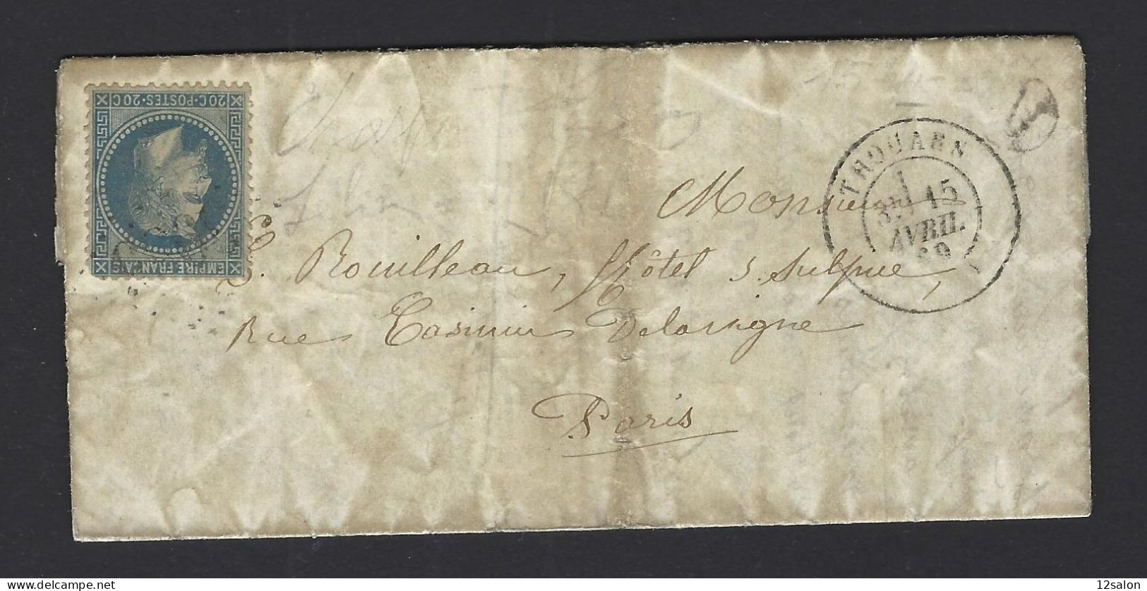 LETTRE 1869 N° 29 De THOUARS Boite Rurale De M De MAULAY - 1849-1876: Classic Period