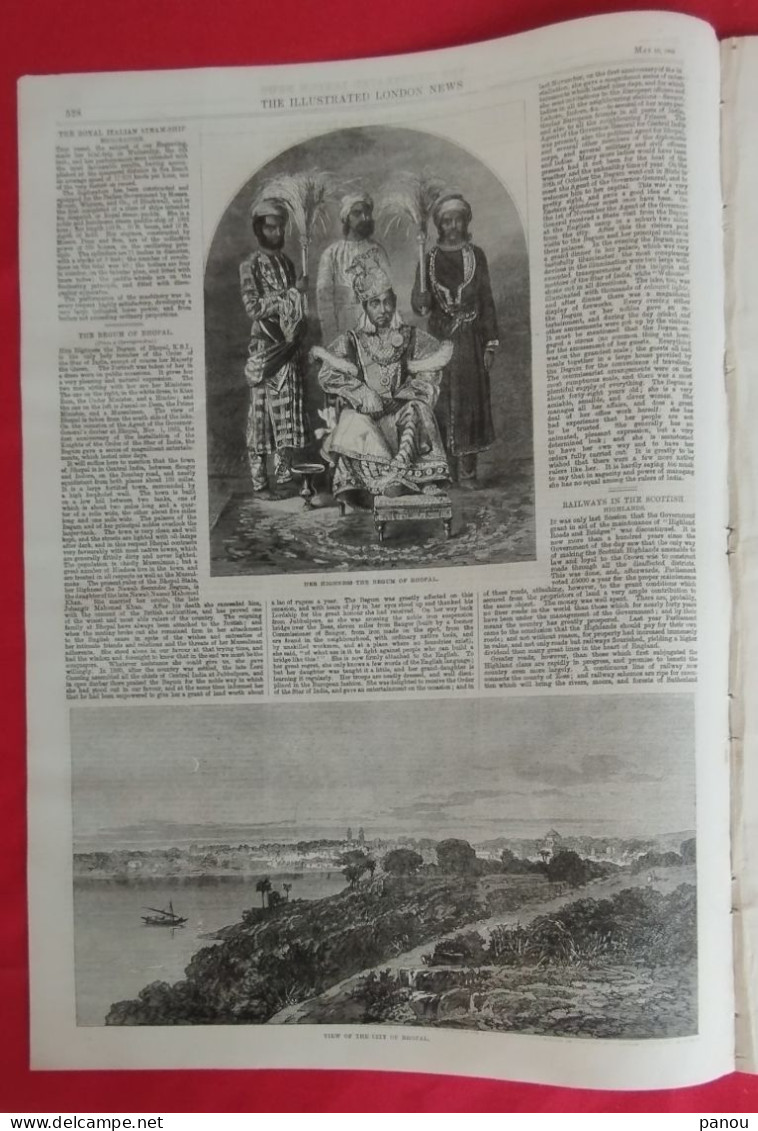 THE ILLUSTRATED LONDON NEWS 1203 MAY 16,1863 ITALIA. BHOPAL INDIA. WAR AMERICA CHARLESTON. ​​​​​​​SULTAN TURKEY. CAIRO - Sonstige & Ohne Zuordnung