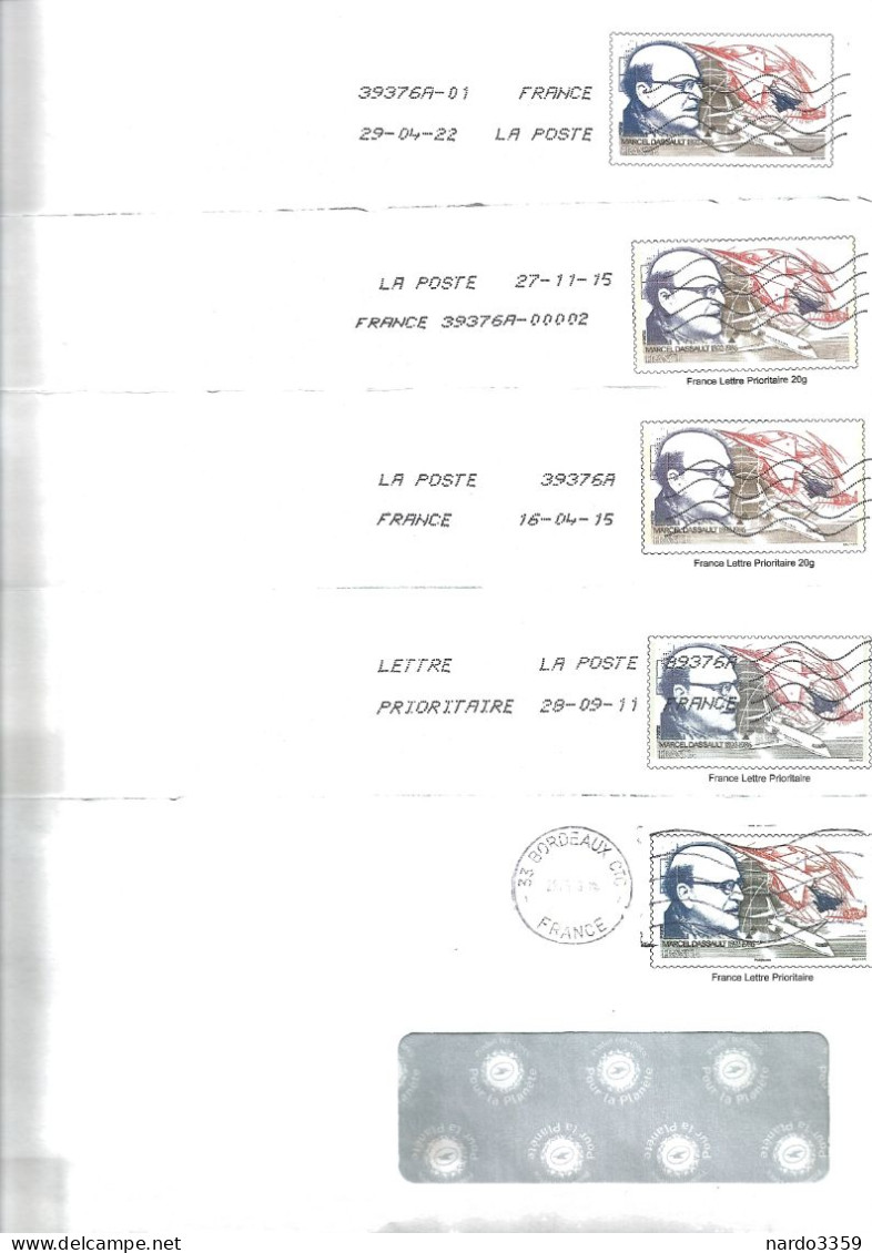 Lot De 5 PAP Privés DASSAULT AVIATION - Visuels Et Oblitérations Différents - Prêts-à-poster:private Overprinting