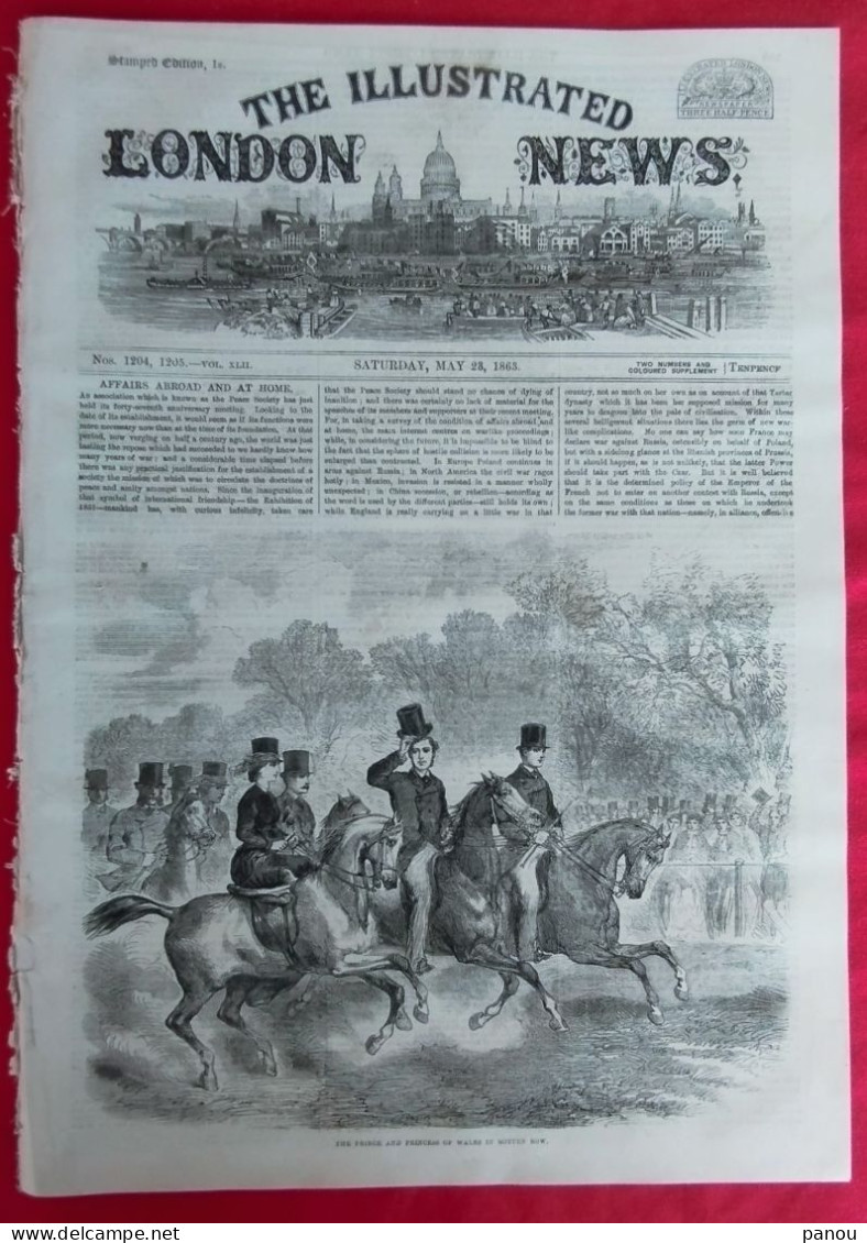 THE ILLUSTRATED LONDON NEWS 1204,1205 MAY 23,1863 SULTAN CONSTANTINOPLE. INDIA TRAMWAY - Other & Unclassified