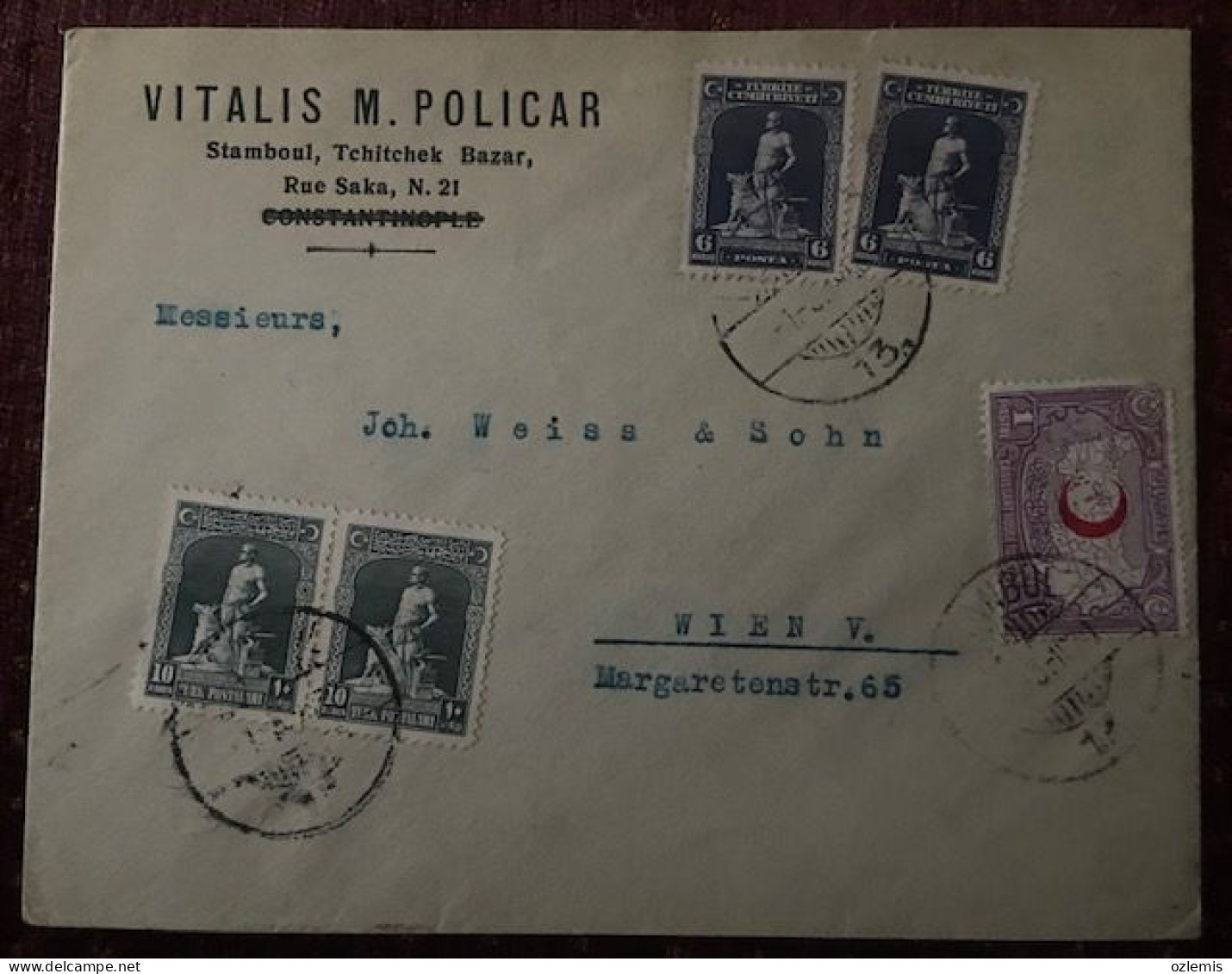 TURKEY,TURKEI,TURQUIE , ISTANBUL TO AUSTRIA ,WIEN ,1930 COVER - Cartas & Documentos