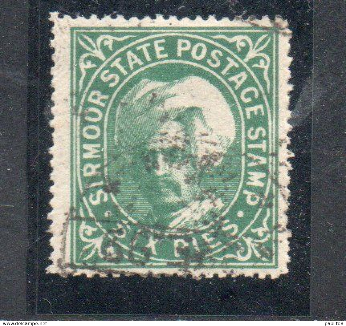 SIRMOOR SIRMUR INDIA INDE 1885 1888 RAJA SIR SHAMSHER PRAKASH 6p USED USATO OBLITERE' - Sirmoor