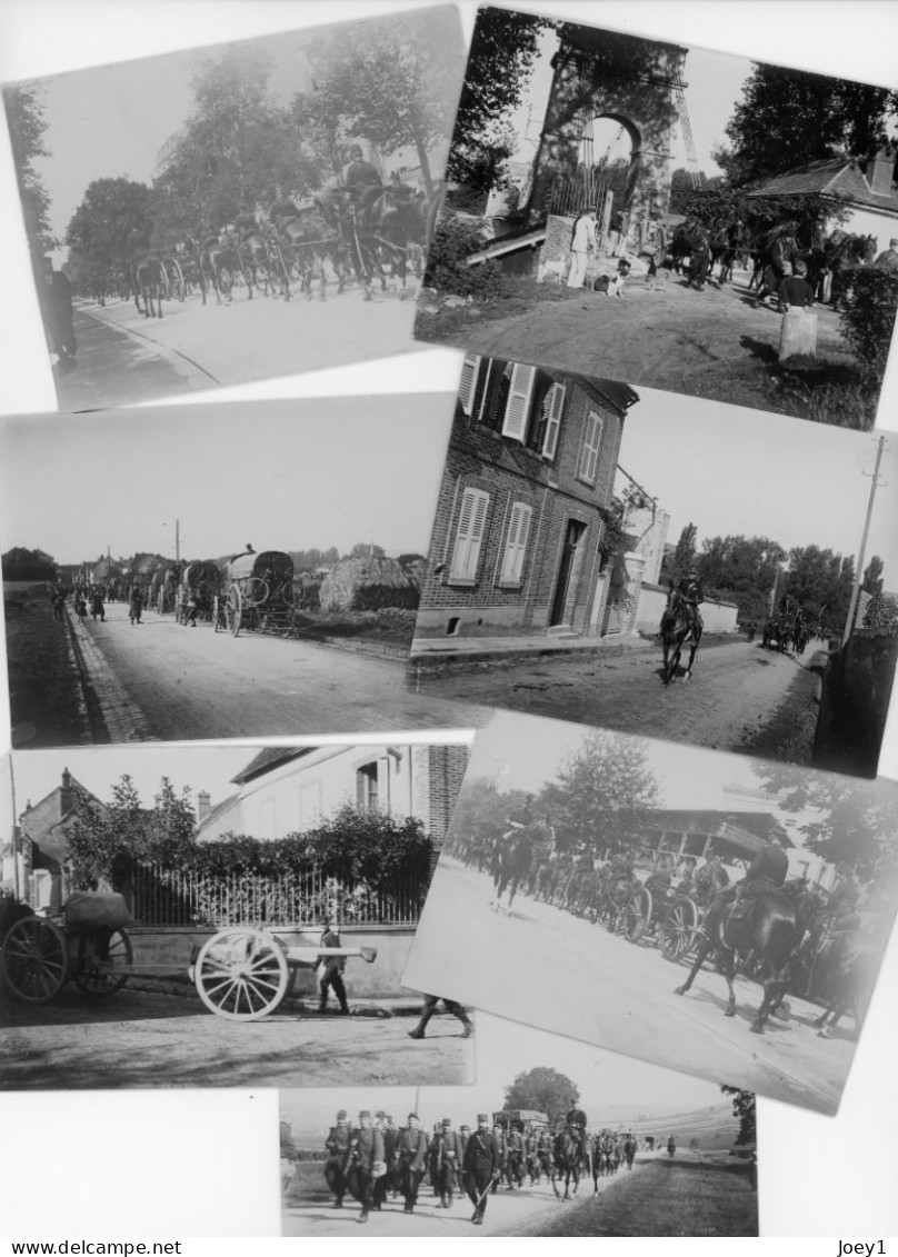 11 Photos Manœuvre D Infanterie 1904 Villevallier Et Autres - Krieg, Militär