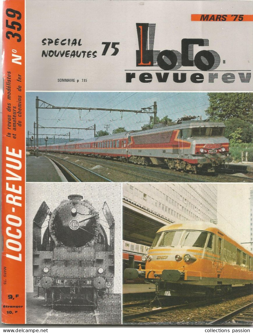 Revue Des Modélistes Et Amateurs De Chemins De Fer, LOCO Revue, N° 359, Mars 1975, 68 Pages, Frais Fr 4.00 E - Trains