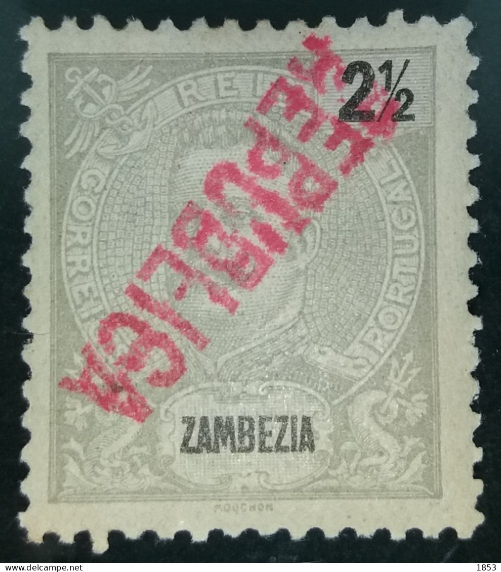 ZAMBÉZIA - D.CARLOS I COM DUPLA SOBRECARGA "REPÚBLICA" INVERTIDA - Zambezia