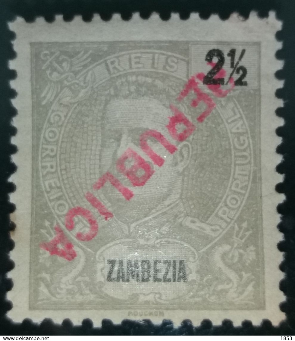 ZAMBÉZIA - D.CARLOS I COM SOBRECARGA "REPÚBLICA" INVERTIDA - Sambesi (Zambezi)