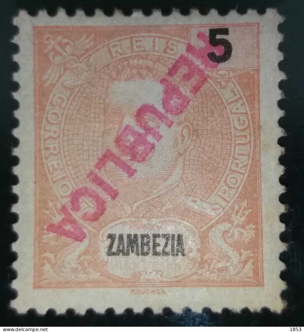 ZAMBÉZIA - D.CARLOS I COM SOBRECARGA "REPÚBLICA" INVERTIDA - Sambesi (Zambezi)