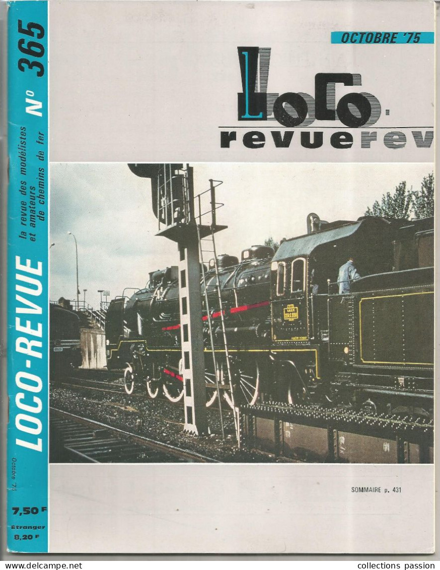 Revue Des Modélistes Et Amateurs De Chemins De Fer, LOCO Revue, N° 365, Octobre 1975, 53 Pages, Frais Fr 4.00 E - Eisenbahnen & Bahnwesen