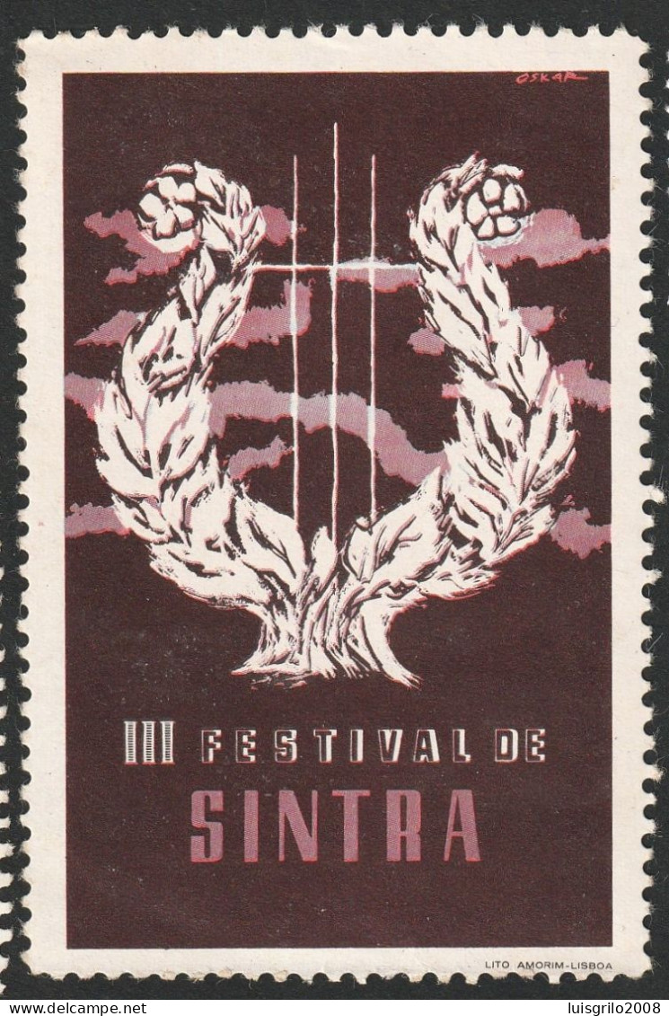 Vignette, Portugal 1950 - Vinheta Turística. III Festival De Sintra -|- MNG No Gum - Local Post Stamps