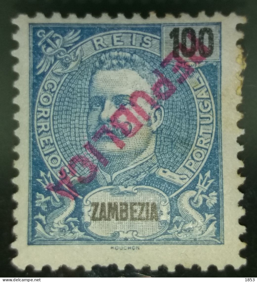 ZAMBÉZIA - D.CARLOS I COM SOBRECARGA "REPÚBLICA" INVERTIDA - Zambeze