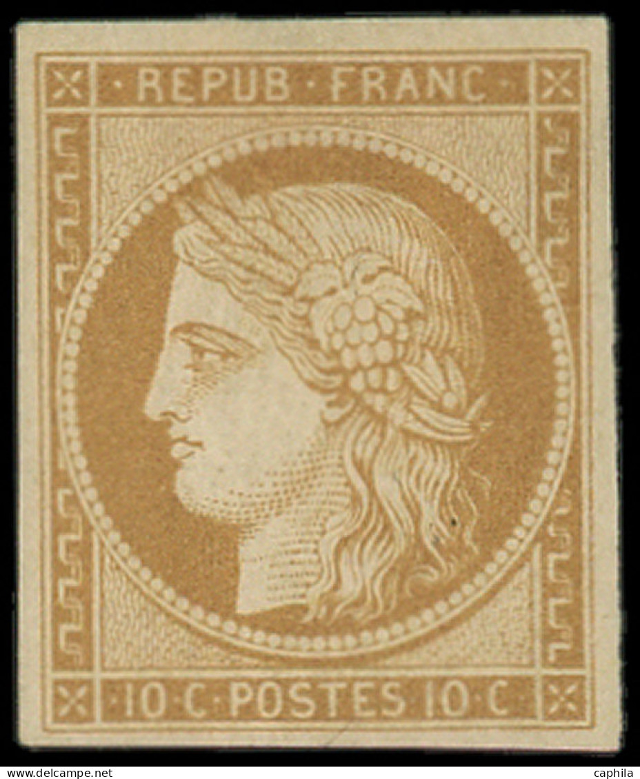* FRANCE - Poste - 1f, Réimpression De 1862: 10c.bistre-clair - 1849-1850 Cérès