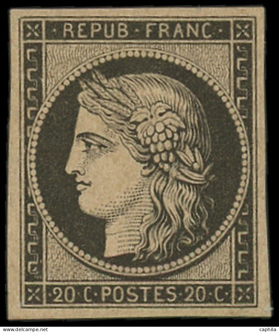 * FRANCE - Poste - 3f, Réimpression De 1862, Belles Marges: 20c. Noir - 1849-1850 Ceres